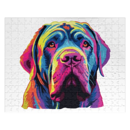 Watercolor Colorful Neapolitan Mastiff Jigsaw Puzzles
