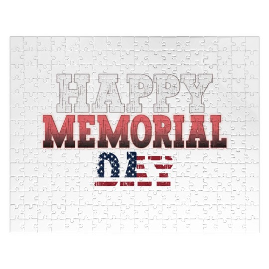 Patriotic Memorial Day Flag Design Jigsaw Puzzles