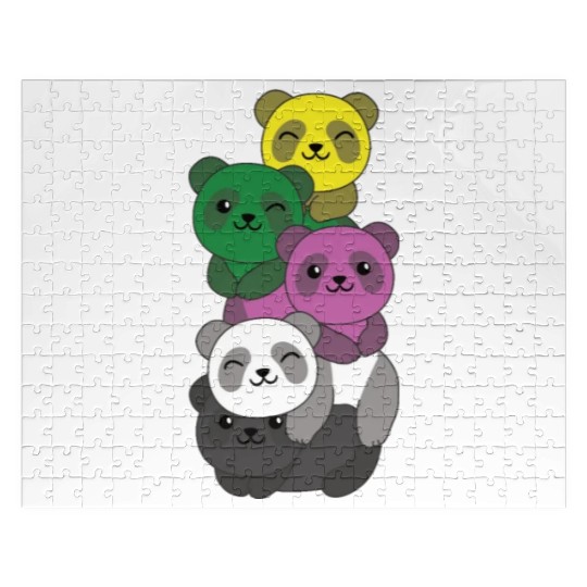 Ceterossexual Flag Pride Lgbtq Cute Panda Jigsaw Puzzles