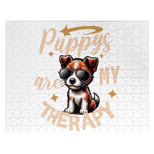 Fox Terrier Love Cool Dog Breed Design Jigsaw Puzzles