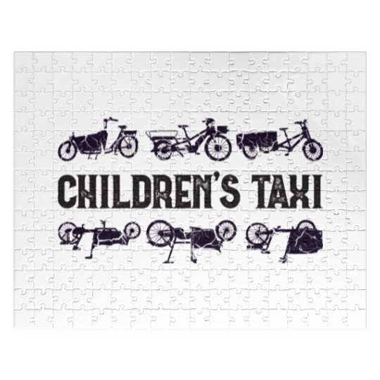 Childrens Taxi Cargo Bicycle Cargobike Jigsaw Puzzles