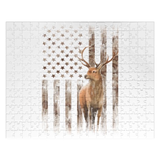 Deer Hunting Whitetails Hunter Dad Camouflage Jigsaw Puzzles