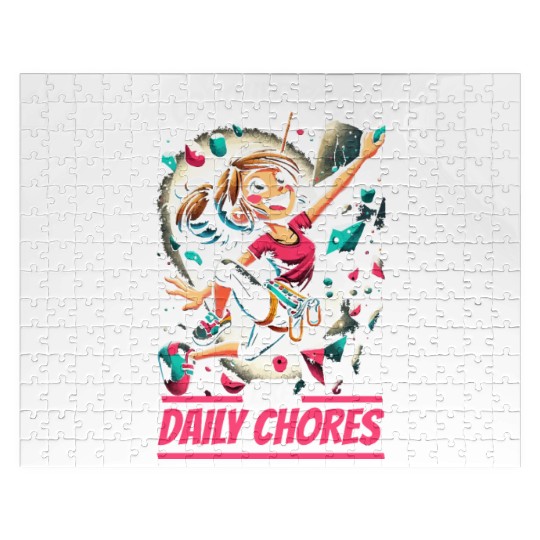 Bouldering Girl Boulderer Rock Climbing Wall Jigsaw Puzzles