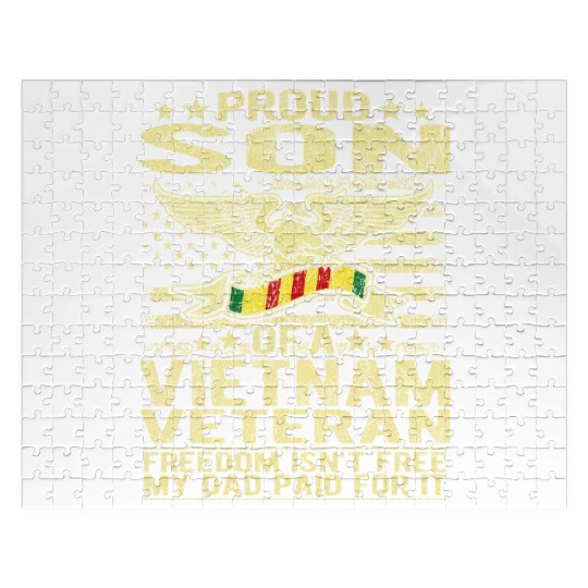 Freedom Isn't Free Proud Son Of A Vietnam Veteran Jigsaw Puzzles
