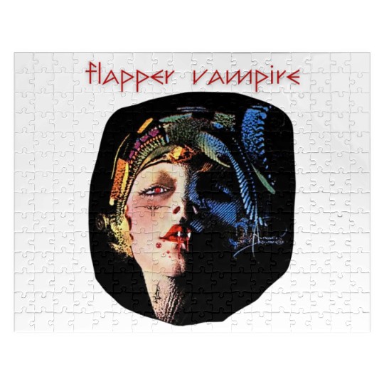 Flapper Vampire, Art Deco, Vintage Horror Series Jigsaw Puzzles