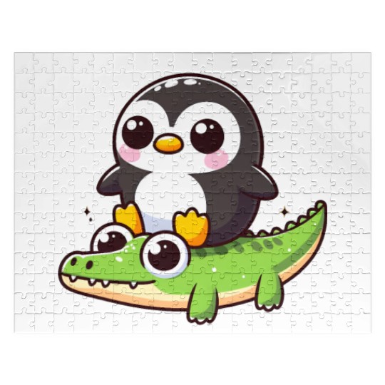 Penguin on crocodile safar Jigsaw Puzzles