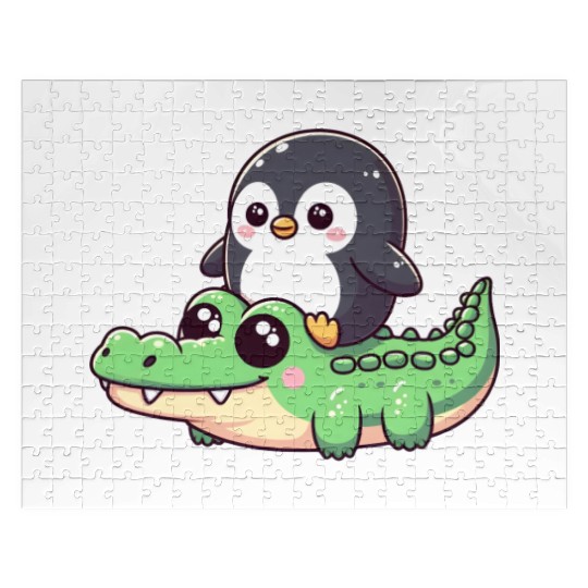Penguin on crocodile safar Jigsaw Puzzles