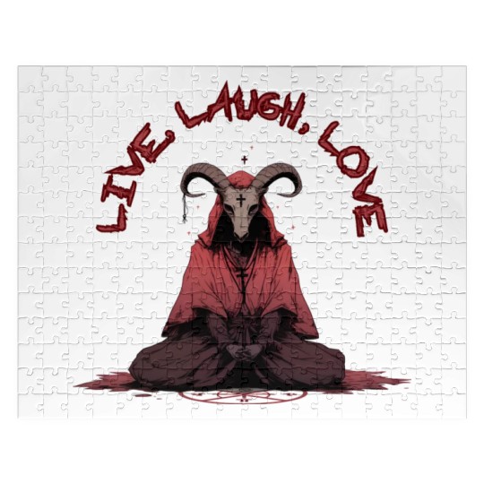 Live, Laugh, Love Baphomet Jigsaw Puzzles
