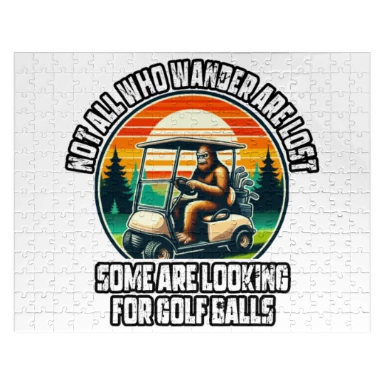 Bigfoot Riding Golf Car Jigsaw Puzzles