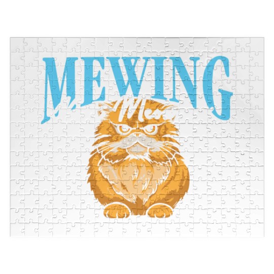 Mewing Not Meowing Funny Cat Meme Jawline Jigsaw Puzzles
