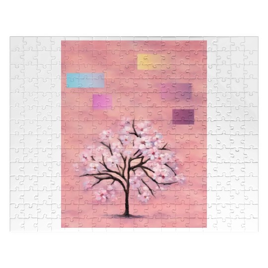 Cherry Blossom Tree, Nature,Green Earth Series Jigsaw Puzzles