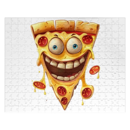 Happy Pepperoni Pizza Slice Jigsaw Puzzles