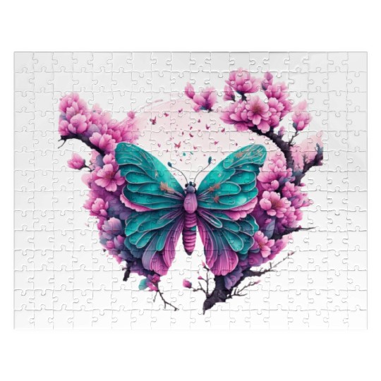 Beautiful butterfly and flower Jigsaw Puzzles