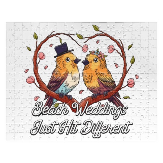 Beach Weddings Just Hit Different Wedding Party Jigsaw Puzzles