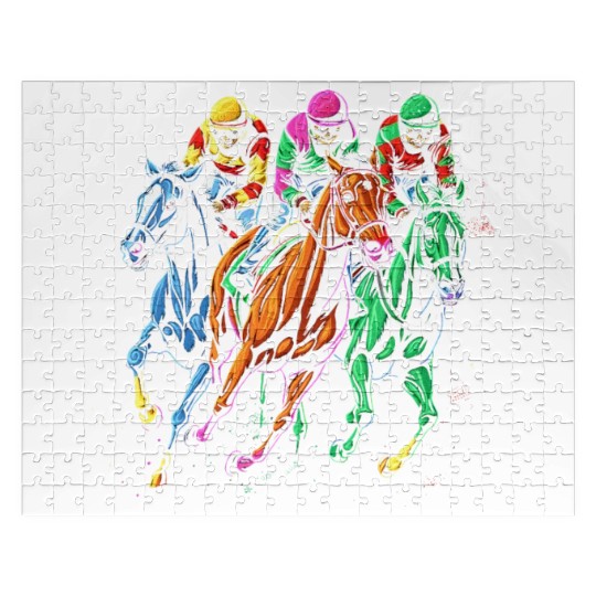 Vintage Horse Racing Painting Horse and Derby Jigsaw Puzzles