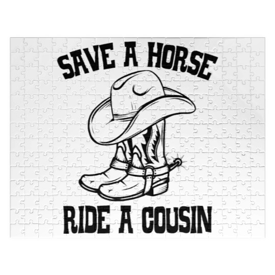 Save A Horse Ride A Cousin All Trash No Trailer Jigsaw Puzzles