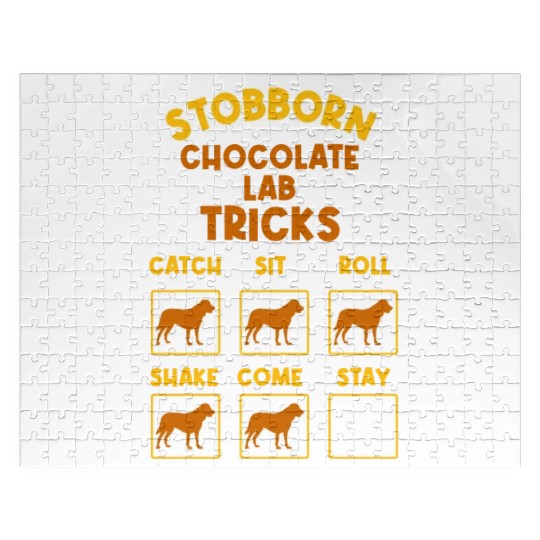 Brown Labrador STUBBORN CHOCOLATE LAB TRICKS Jigsaw Puzzles