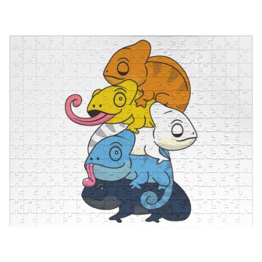 Aroace Flag Pride Lgbtq Chameleon Pile Jigsaw Puzzles