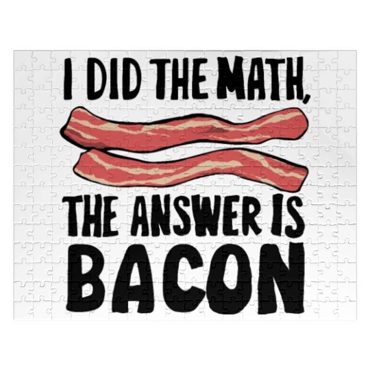 funny slogan math bacon teacher gift idea maths Jigsaw Puzzles