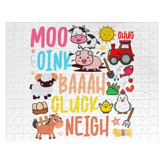 Farm Animals Sounds Oink Baa Neigh Cluck Moo Jigsaw Puzzles