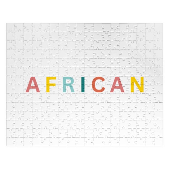 Colorful African Text Graphic Jigsaw Puzzles