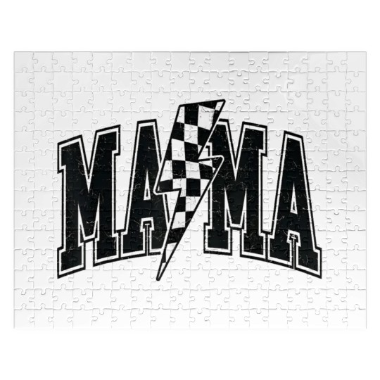 Checkered Mama Lightning Bolt Mothers Day Mother Jigsaw Puzzles