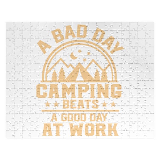 A Bad Day Camping Beats A Good Day At Work Camper Jigsaw Puzzles