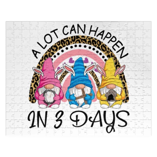 A Lot Can Happen in 3 Day Gnomes Rainbow Ester Day Jigsaw Puzzles