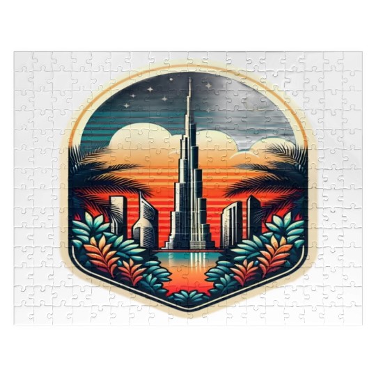 Dubai City United Arab Emirates Vintage Travel Jigsaw Puzzles
