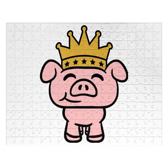 Pig King Queen Crown Prince Princess Piggy Piglet Jigsaw Puzzles