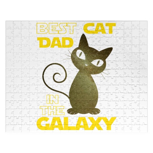 Galaxy Cat Best Cat Dad Jigsaw Puzzles