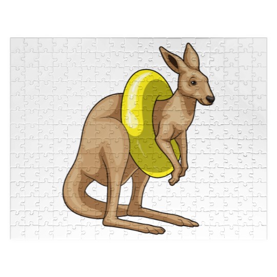 Kangaroo Swimming Swim ring Jigsaw Puzzles