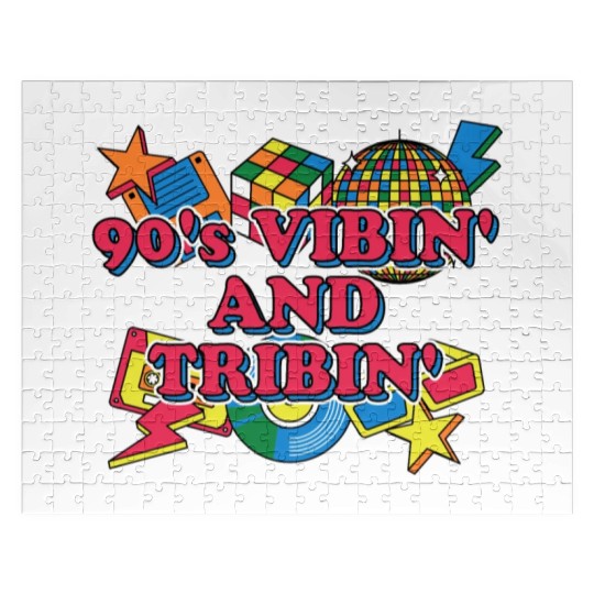 90s Vibin and Tribin 1990 Cool Chill Easygoing Par Jigsaw Puzzles