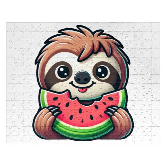 Sloth Summer Fruit Melon Jigsaw Puzzles