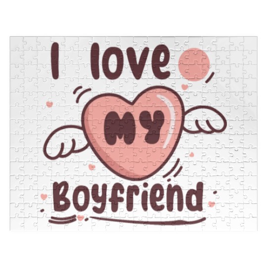i love my boyfriend Jigsaw Puzzles