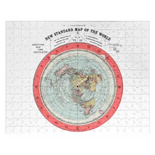 Flat Earth Theory World Map - Funny Conspiracy The Jigsaw Puzzles