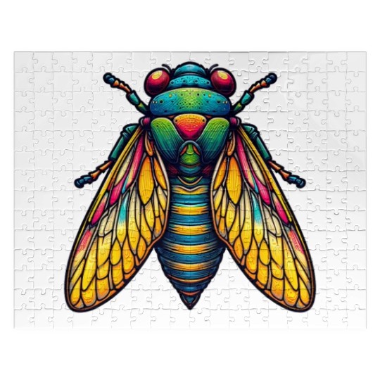 Colorful Cicada Insect Great Eastern Brood Cicada Jigsaw Puzzles