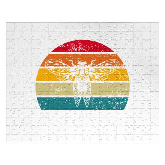 I Like Cicada & Maybe Like 3 People, Retro Sunset Jigsaw Puzzles