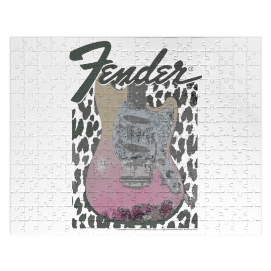 Grunge Cheetah Print Electric Guitar Jigsaw Puzzles