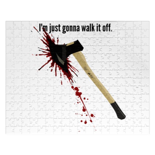 Bloody Axe Sarcastic Funny I'm Fine I'm Gonna Walk Jigsaw Puzzles