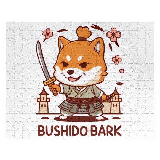 Chibi Shiba Inu Samurai Jigsaw Puzzles