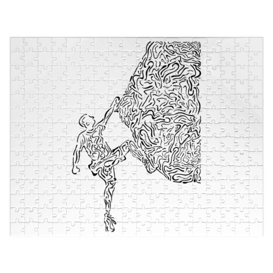 Bouldering Rock Climber Nature Sport Drawing Climb Jigsaw Puzzles