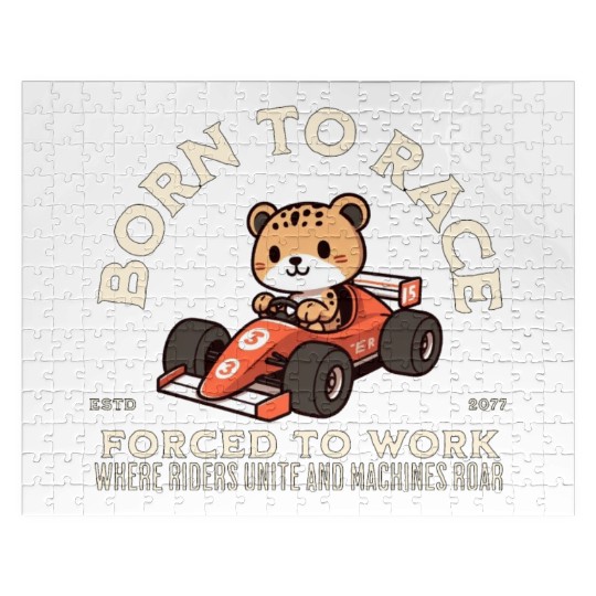 Born To Race Forced To Work Cheetah Jigsaw Puzzles