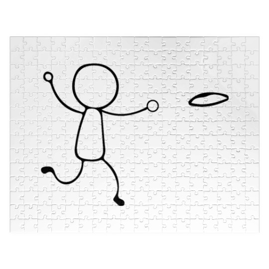 Funny Disc Golf stick figure disc golf player Jigsaw Puzzles