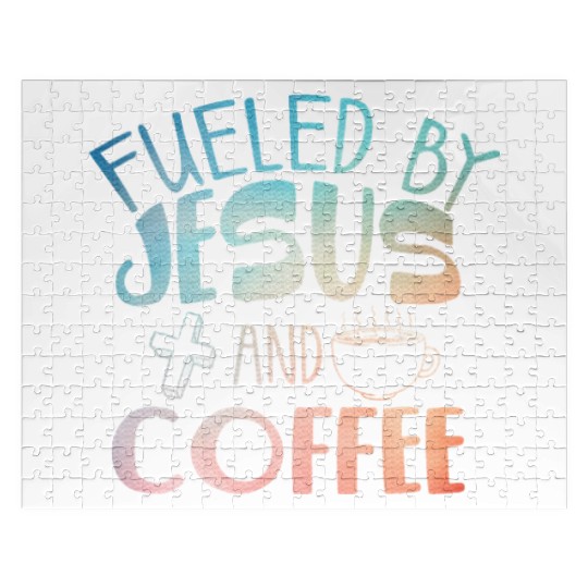 Cool Coffee Jesus Art Christian Coffee Lover Jigsaw Puzzles