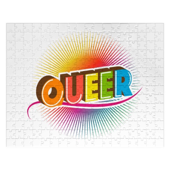 Queer Typo for Pride Month Equal Rights LGBTQ Jigsaw Puzzles