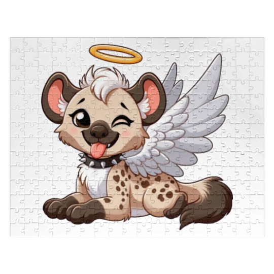 Hyena angel wings halo fantasy Jigsaw Puzzles