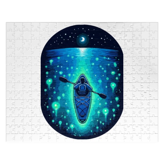 Moonlit Kayak: A Serene Night Paddle Jigsaw Puzzles