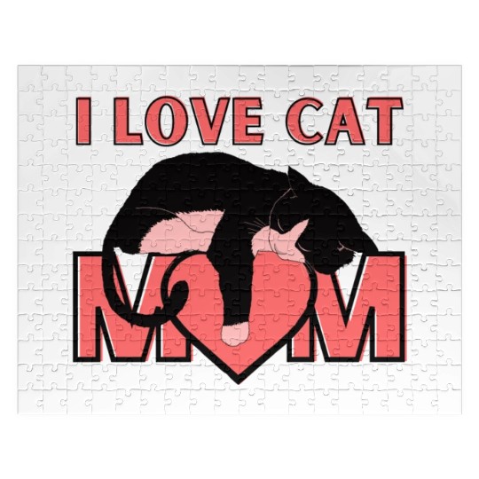 I Love Cat Mom Cats Lover Jigsaw Puzzles