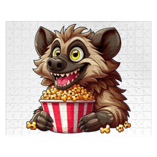 Hyena Predator Popcorn Cinema Night Jigsaw Puzzles